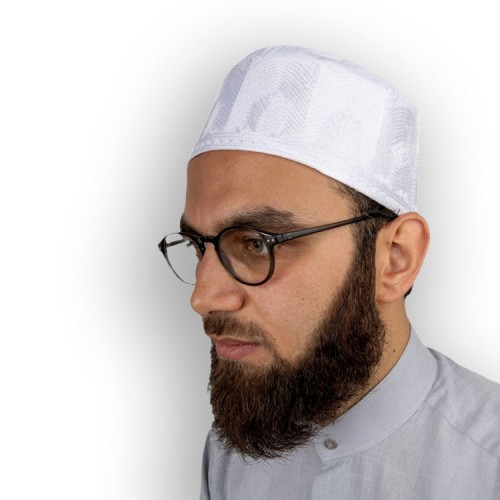 Takke - Topbaş Nakışlı Beyaz